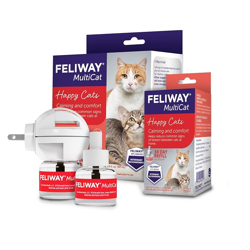 Difusor de feromônios para gatos FELIWAY MultiCat com refil, kit para lares com múltiplos gatos – 30 dias