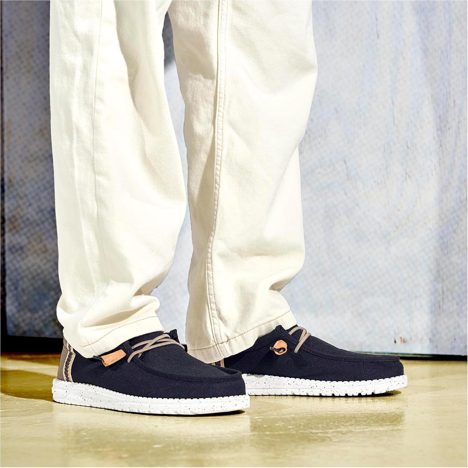 HEYDUDE Men's Wally Craft Linen Slip On Loafer | Lightweight Casual Shoe