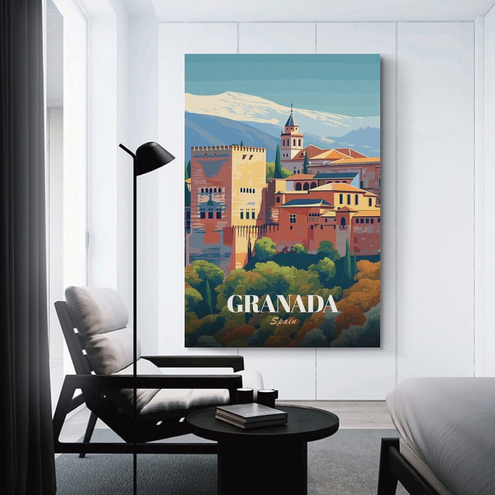 Junmoney Granada, Spain Travel Canvas Wall Decor 20x30inch(50x75cm), for Calm Bedrooms, Home Corners Or Flats, An Easy Wall Refresh for Bedrooms