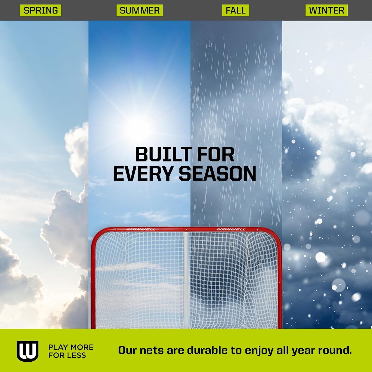 Winnwell Heavy Duty Hockey Net - Indoor & Outdoor Goal Equipment - Essential Training Gear for Ice Hockey Pucks