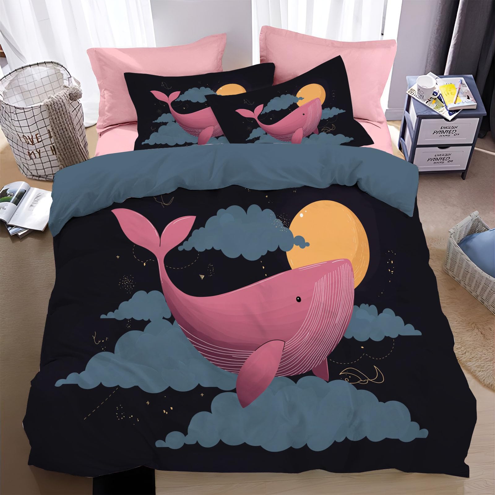 Parure de lit baleine 220x240 cm pour transformer la chambre d'ado en océan de douceur