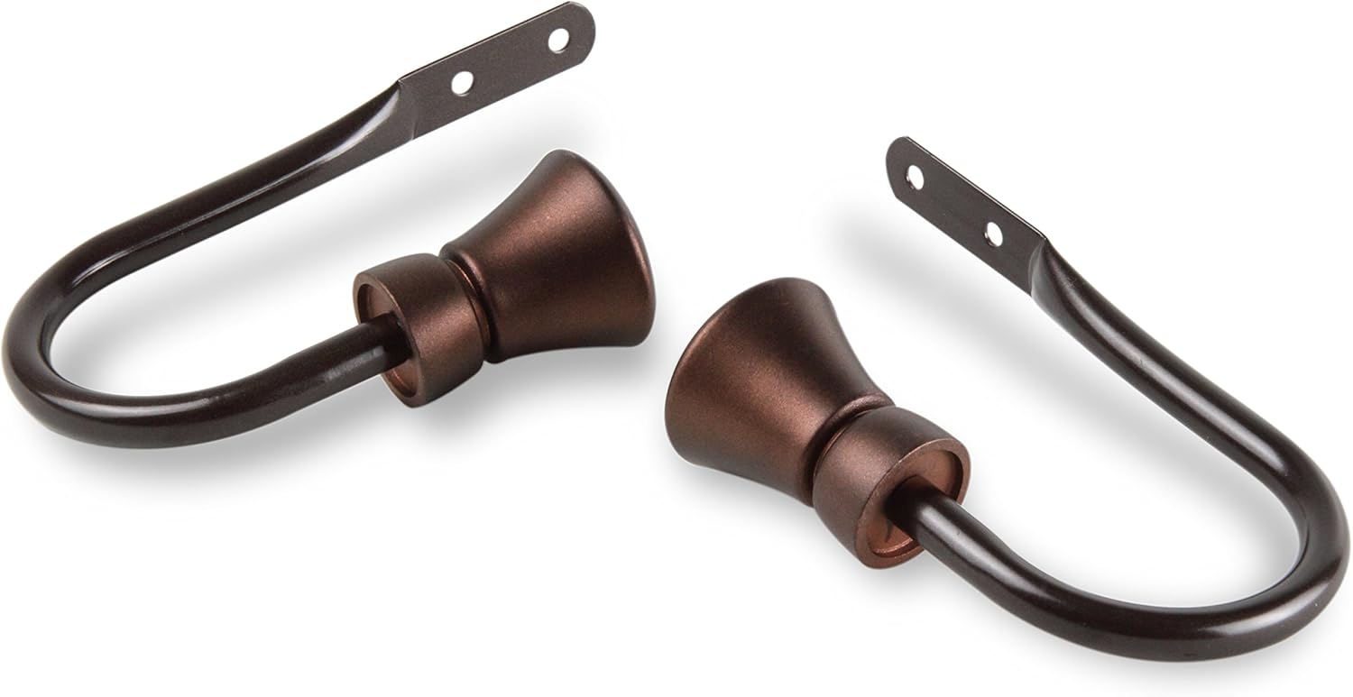 A&F Rod Decor - Sylvia Finial Holdback Pair - Black