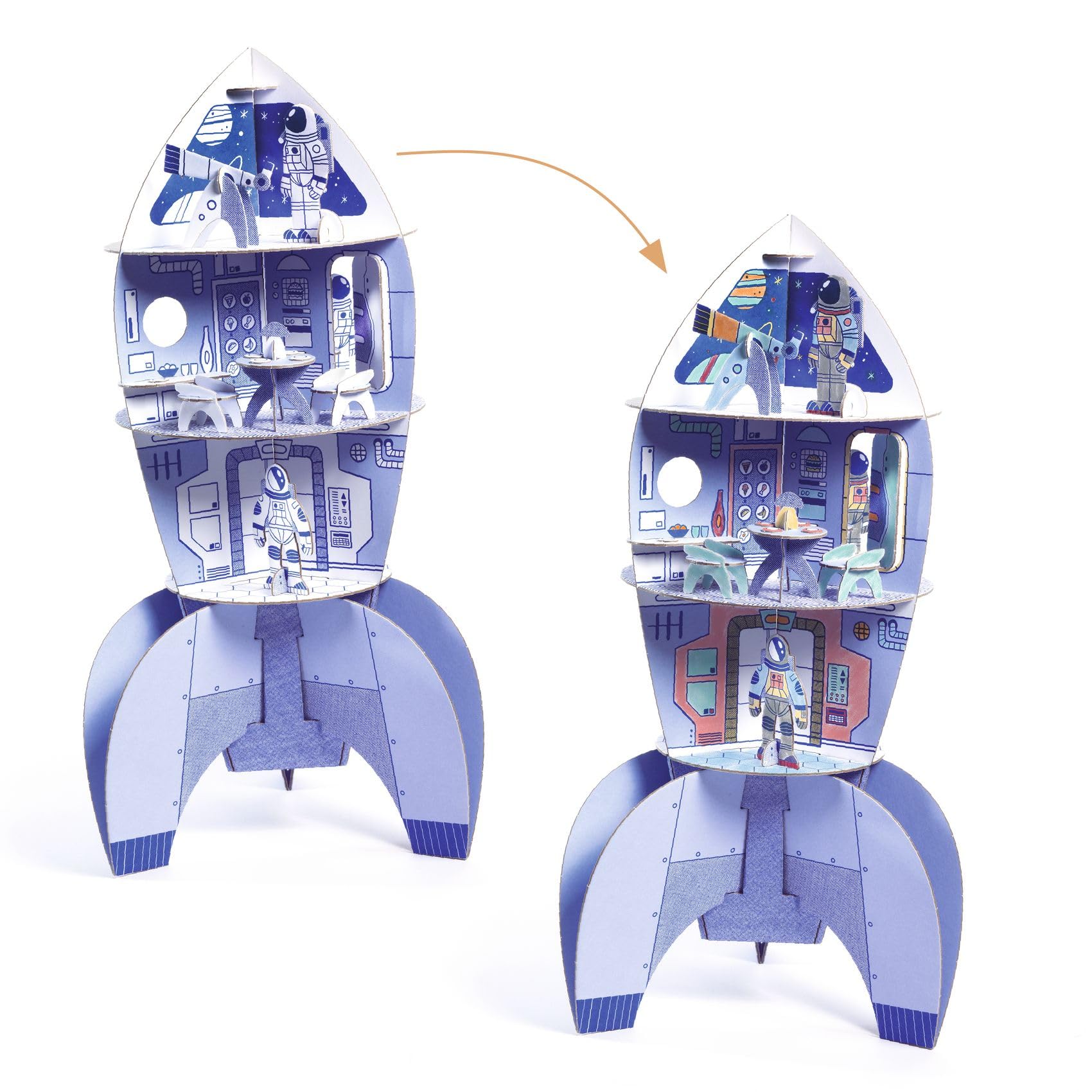 DJECO DIY Cap Space Rocket Craft Kit - Space Themed Creations - Arts & Crafts for Kids - Fun & Creative for Family & Friends, Perfect for Gift - Educational Kit for Children 4+ Years Girls & Boys