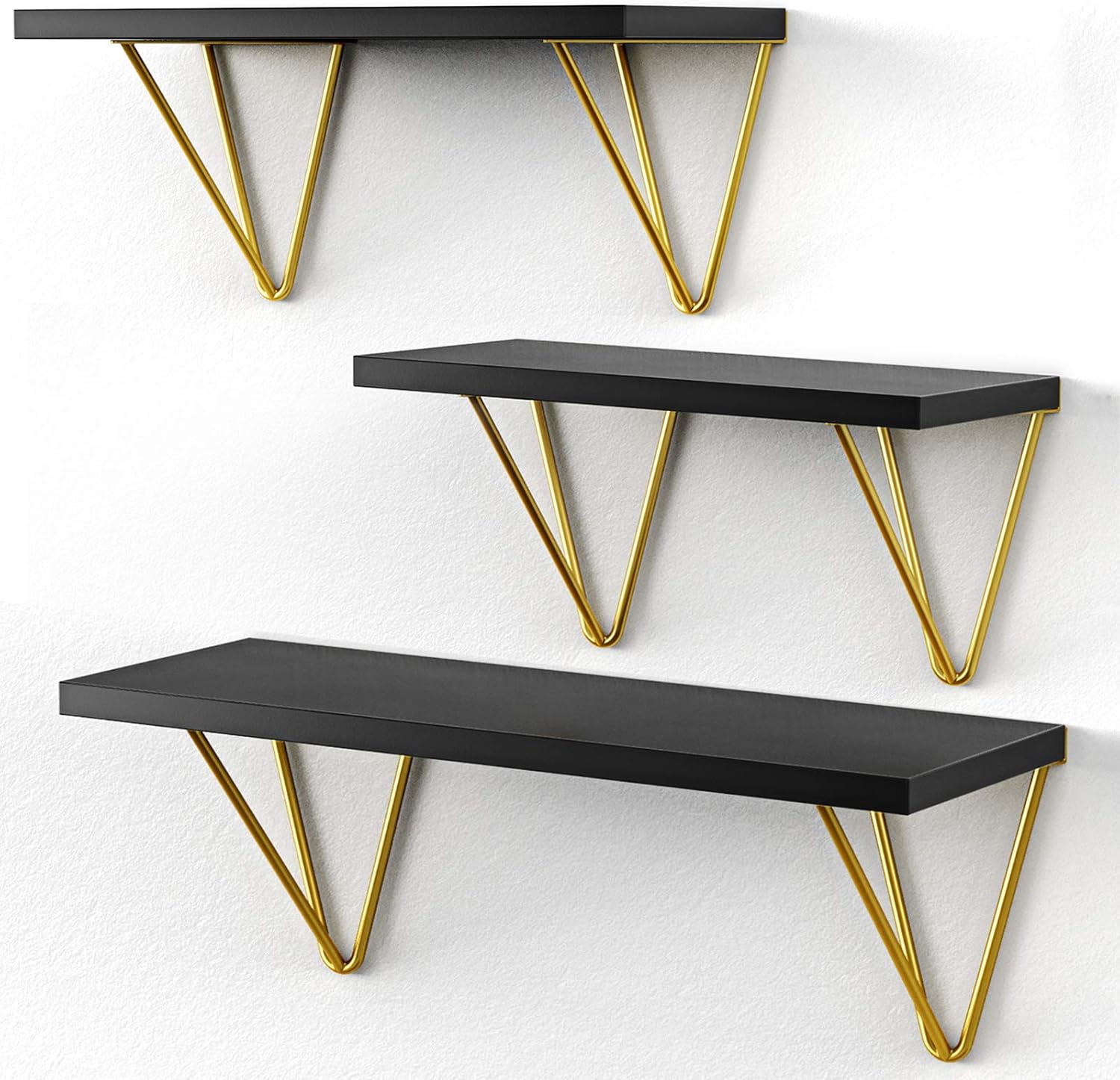 AMADA HOMEFURNISHING Floating Shelves, Black Wall Shelves