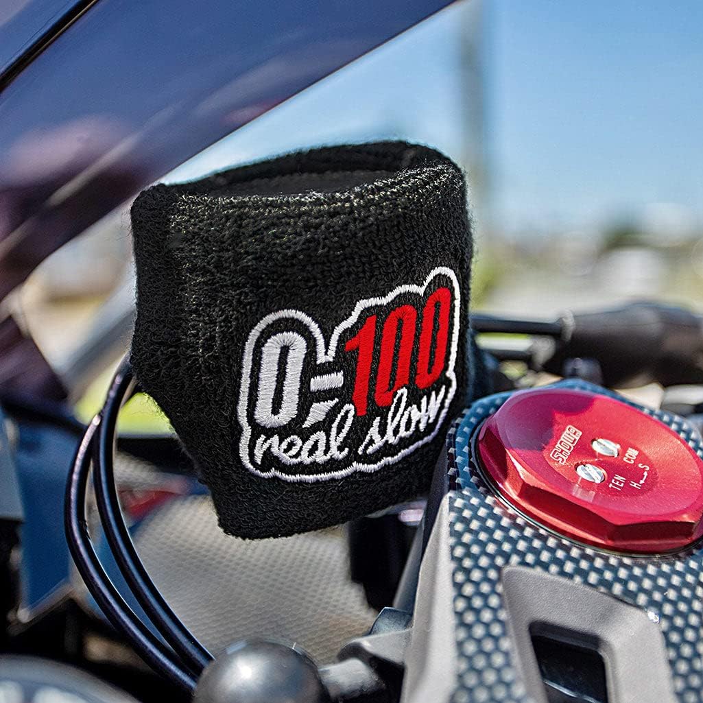 Brake Fluid Reservoir Cover Sock for Motorcycles, Sporbikes and Gifts by Moto Loot (0-100 Real Slow)