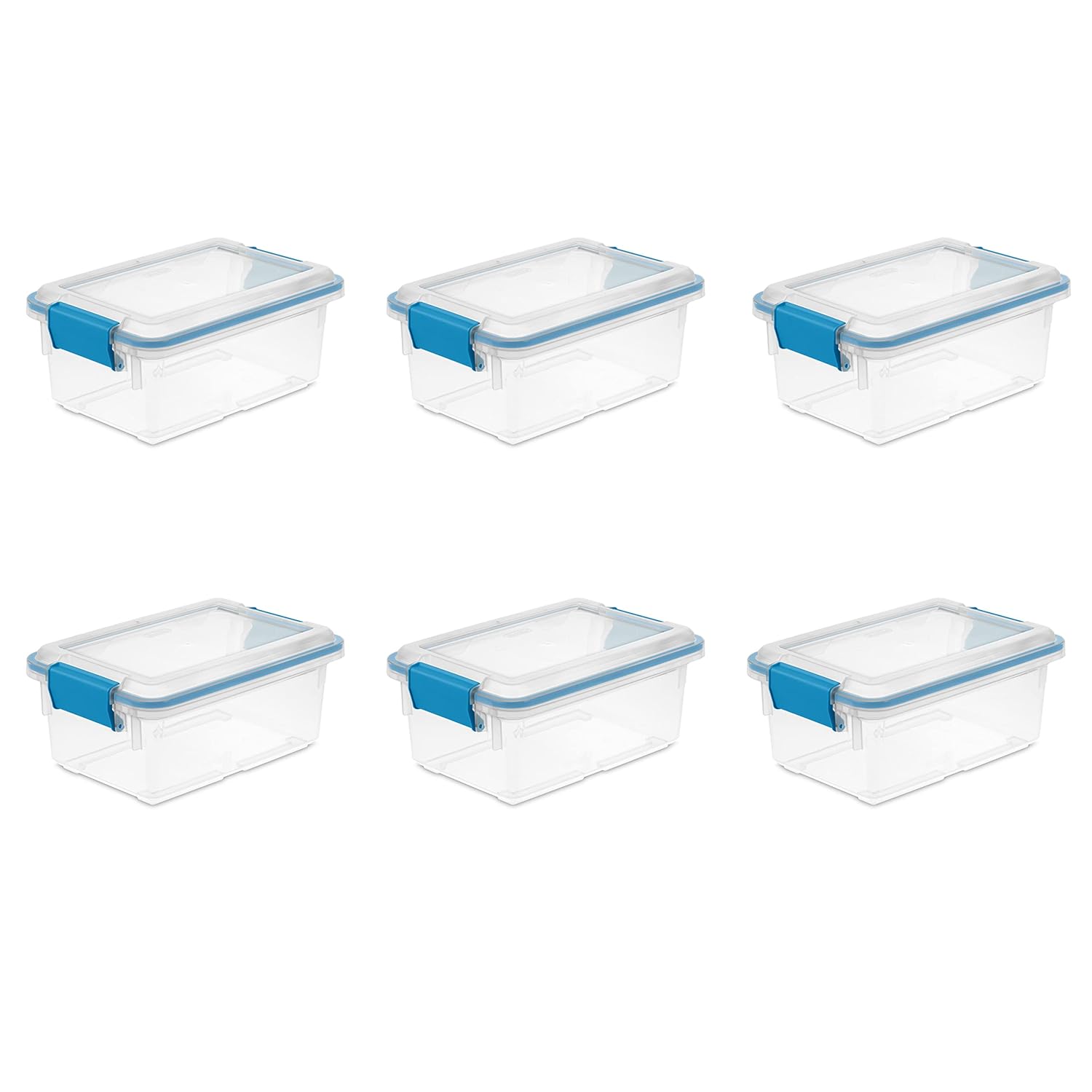 Sterilite 7 5 Qt Gasket Box Stackable Storage Bin with Latching Lid and Tight Seal Plastic Container to