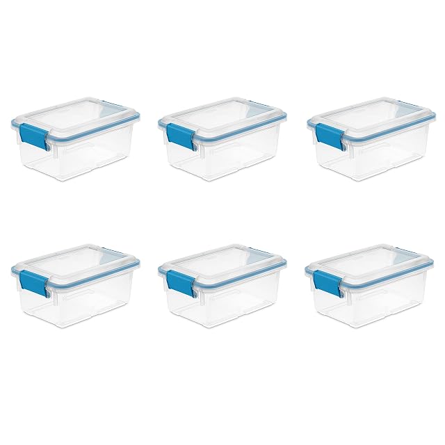 Sterilite 7 5 Qt Gasket Box Stackable Storage Bin with Latching Lid and Tight Seal Plastic Container to