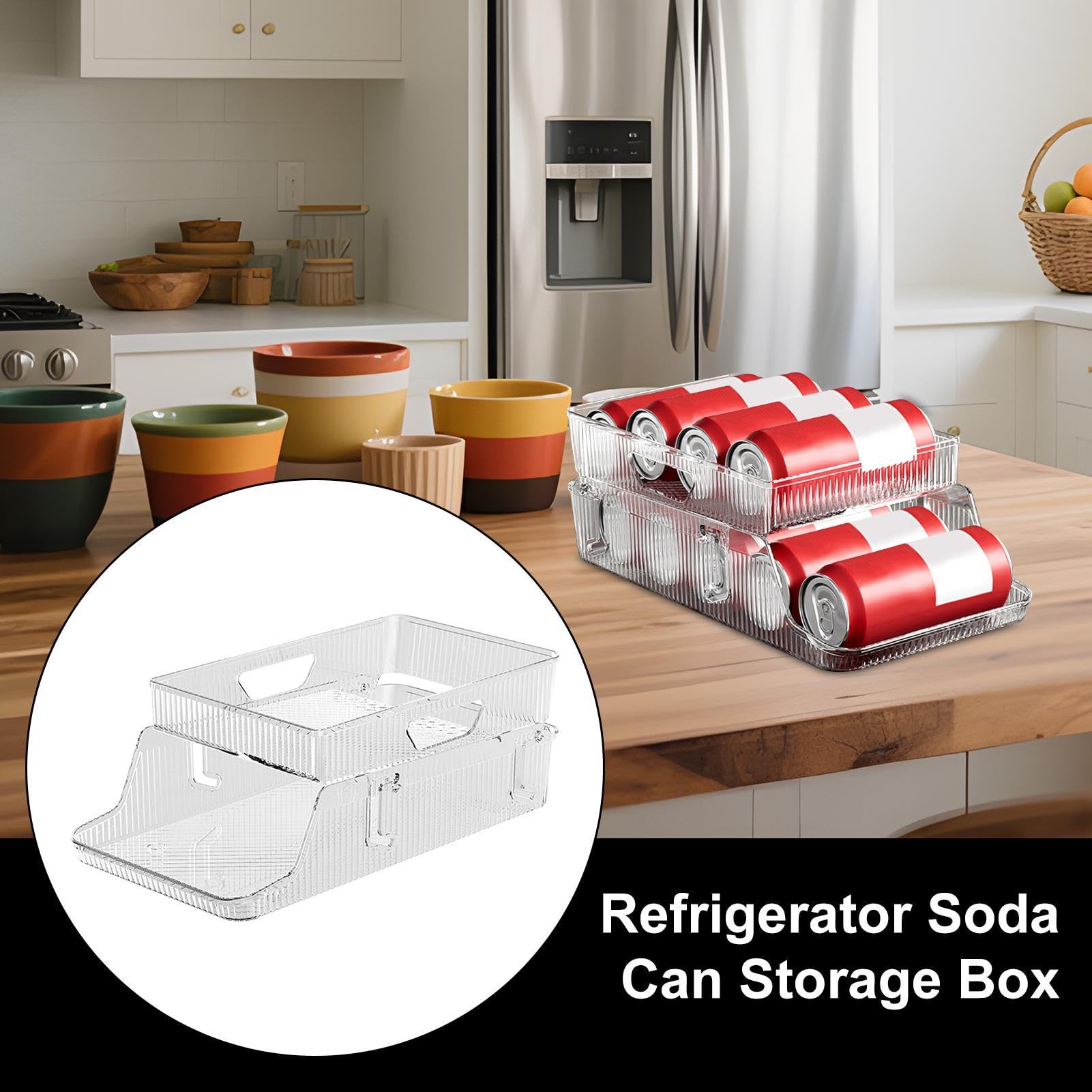 Onsin Pack Kühlschrank Organizer Bins können Spender Lagerhalter Soda Getränke K