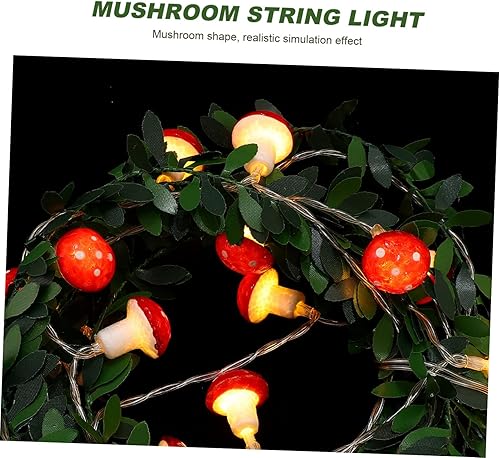 Miniatura 9 de OKUMEYR Cadena de iluminación de hongos con luces LED para cortina, guirnalda de hojas verdes, guirnalda de árbol colgante, luces verdes, luces de