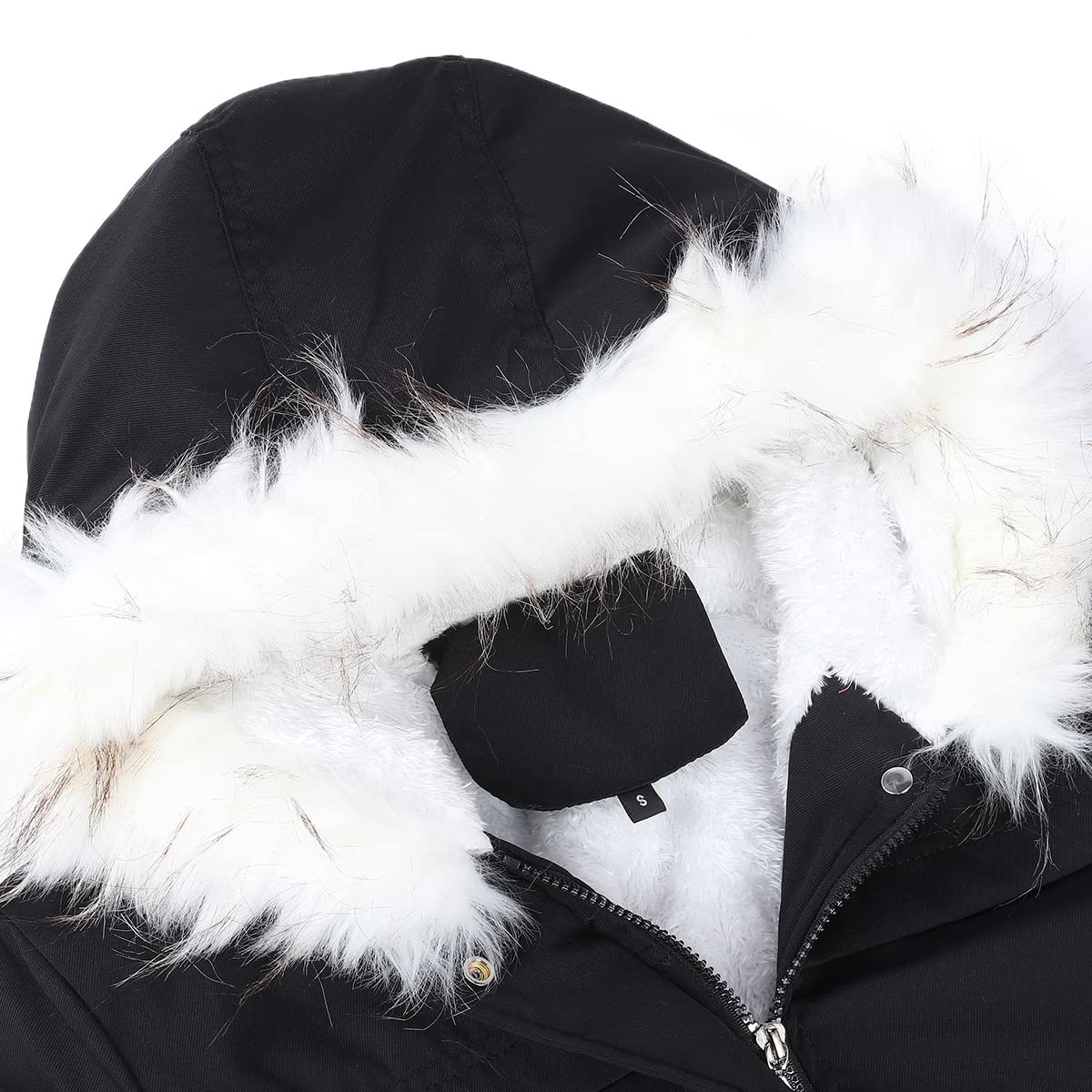 YYNUDA Winterparka Damen Lang Wintermantel Fell Kapuze Outdoor