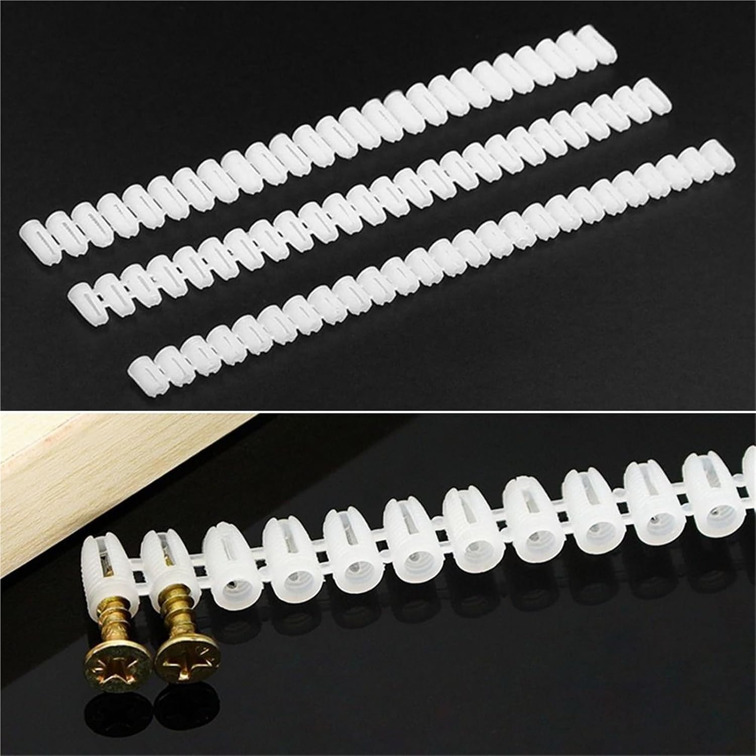 Hinge Expansion Plug 100pcsWhite M4 Ribbed Plastic Expansion Tube Wall Plugs for Furniture Repair(Size1)