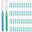 Patelai 100 Pieces Braces Brush for Cleaner Interdental Brush Toothpick Dental Tooth Flossing Head Oral Dental Hygiene Flosser Toothpick Cleaners Tooth Tool(Blue, Green,Elegant Size)