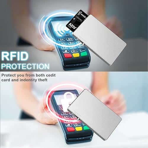 Miniatura 4 de T-MFY Cartera magnética para tarjetas con imán, soporte para tarjetas de metal con bloqueo RFID, cartera para teléfono