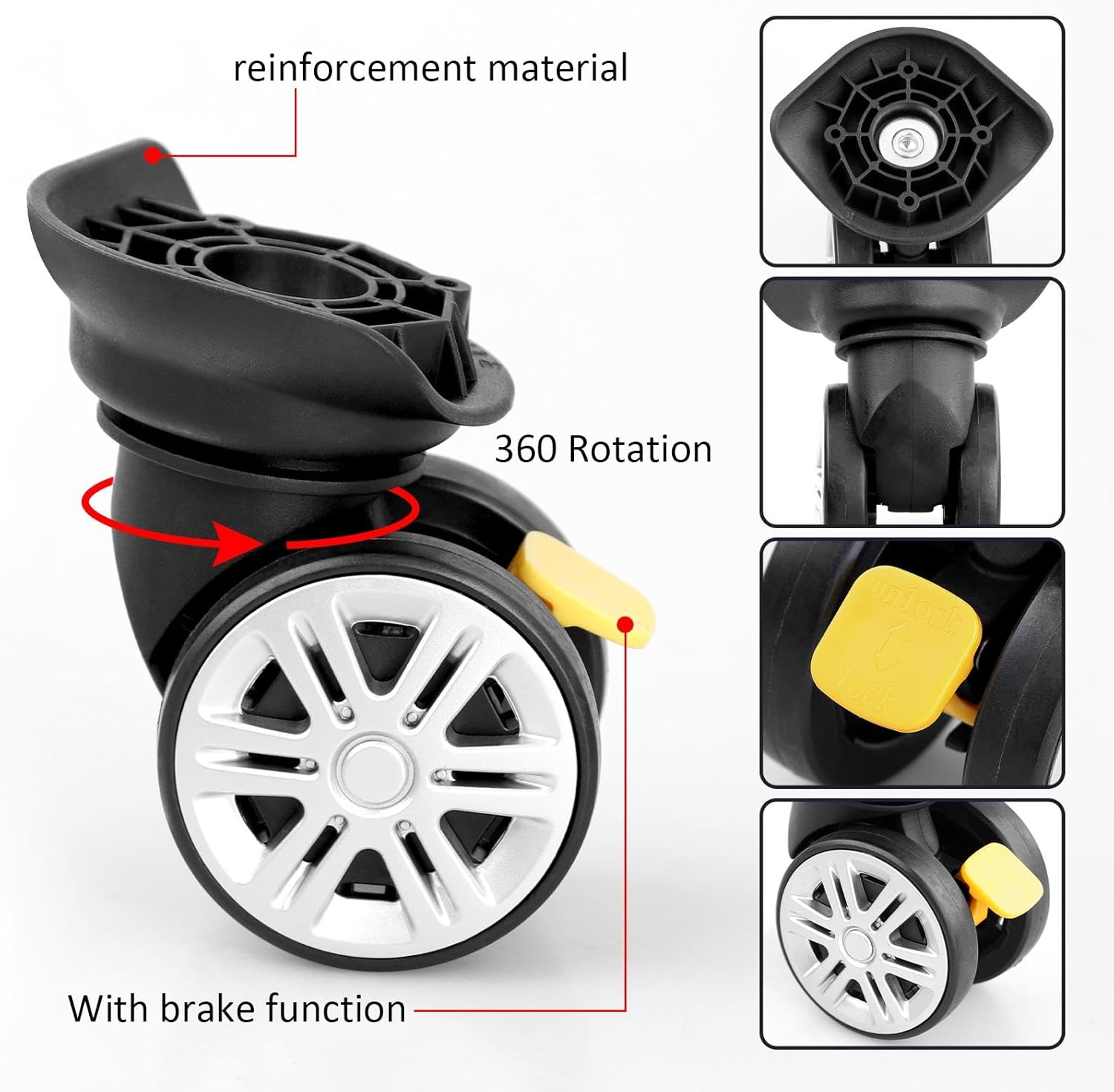 Luggage Suitcase Replacement Wheels Trolley Case Universal Wheels