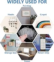 Vista 6 de Eersida 48 piezas de cinta adhesiva transparente de gel adhesivo transparente, lavable, montaje sin rastro, almohadillas adhesivas de gel adhesivo