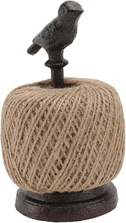 CORHAD 1 Soporte De Cuerda De Hierro Fundido con Diseño De Pájaro Estilo Retro Resistente Y Sin Base Color Negro para Decoración De Jardín