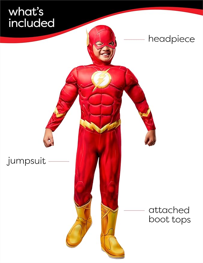 Disfraz de The Flash de DC Comics para niños, talla Large miniatura 2