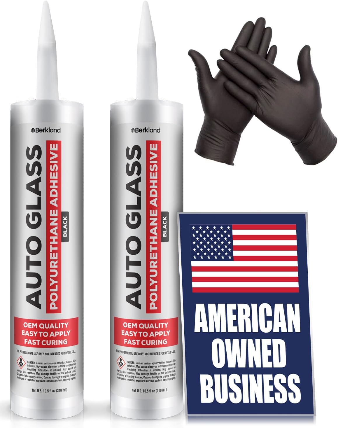 [2 Pack] Polyurethane Windshield Adhesive with Fast Curing Formula - High Bond Strength Window Sealant Compound - Easy Automotive Glass Glue - Windshield Sealant Black - Vehicle & RV Polyurethane Glue
