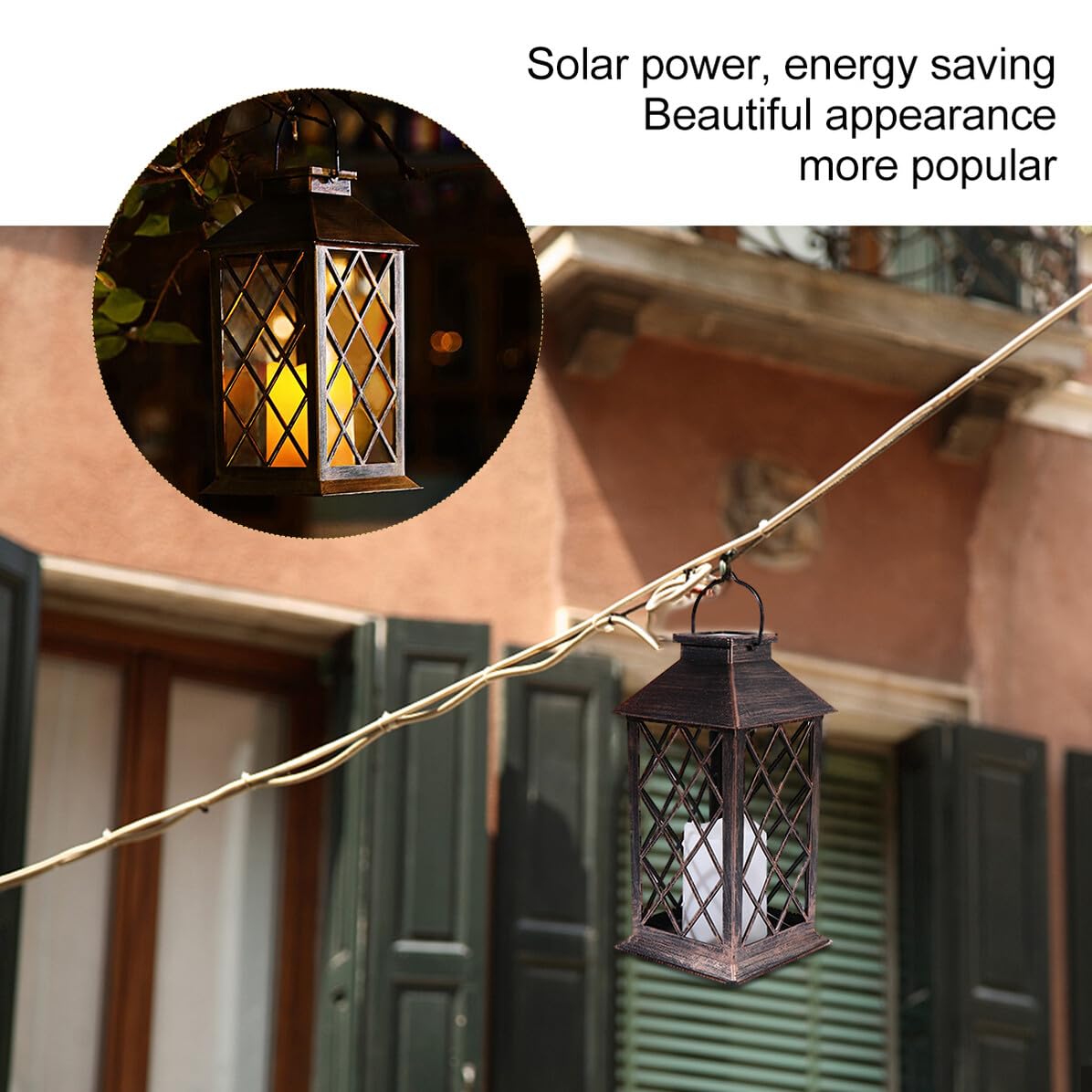 Lanterna Solare da Esterno in Plastica Sospensione