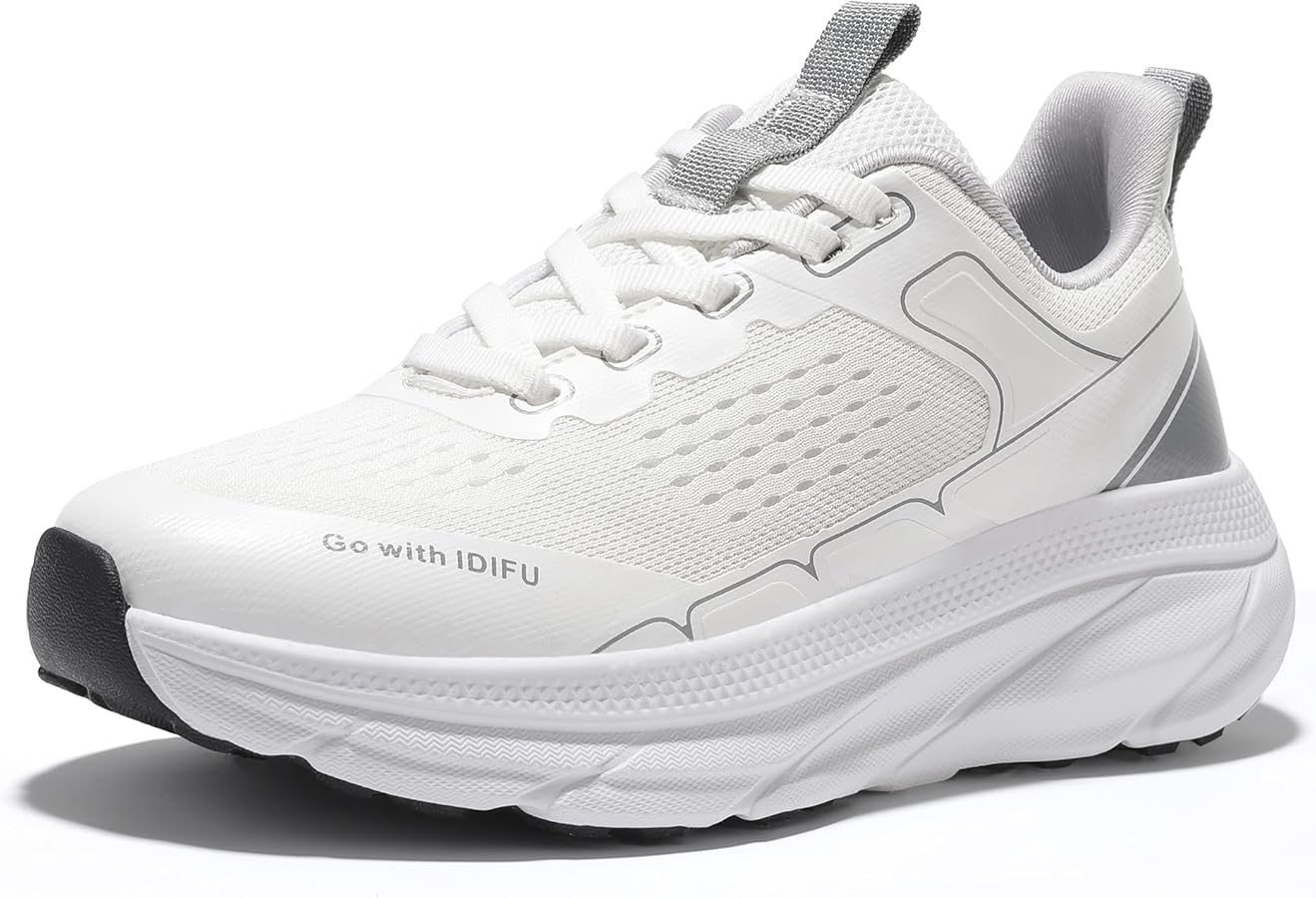 Amazon.com | IDIFU White Running Shoes Women's Walking Shoes Slip