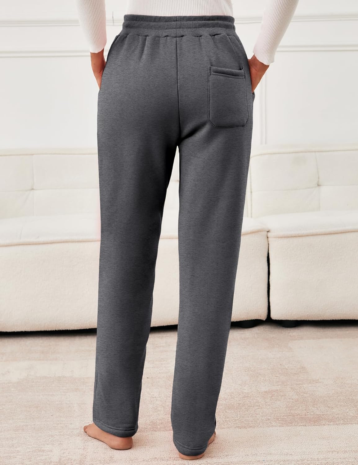 Flygo Womens Warm Fleece Pants Sherpa Lined Sweatpants Active Running Joggers Pants - Image 6