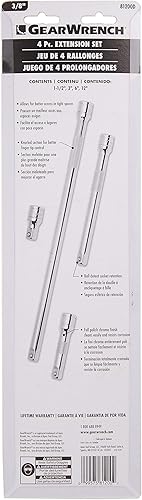 Miniatura 7 de GEARWRENCH Juego de llaves combinadas de trinquete de 16 piezas con bandeja, métricas - 9416 y 4 piezas. Juego de extensión de accionamiento de