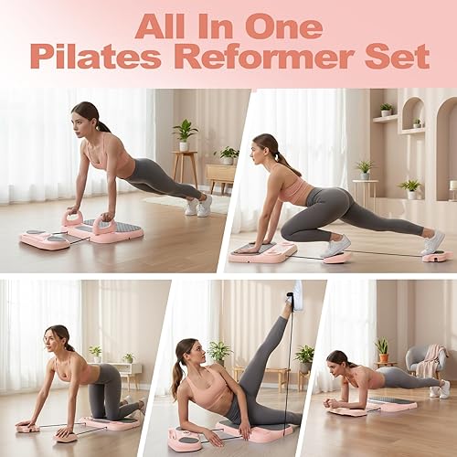 Miniatura 3 de Tabla de pilates, reformador de pilates 6 en 1 para entrenamiento de núcleo y cuerpo completo, equipo portátil de gimnasio en casa con pantalla