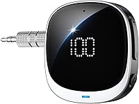 Vista 1 de COMSOON Adaptador Bluetooth AUX para Coche, [Pantalla LED] Receptor Bluetooth 5.3 para Altavoz/Estéreo Doméstico/Auriculares con Cable, Receptor