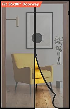 Magnetic Screen Door- Fit up to 36 x 80 Door. Heavy-Duty Screen Door Mesh with Door Screen Magnetic Closure. Pet and Kid Friendly Patio Screen Mesh, Easy to Install