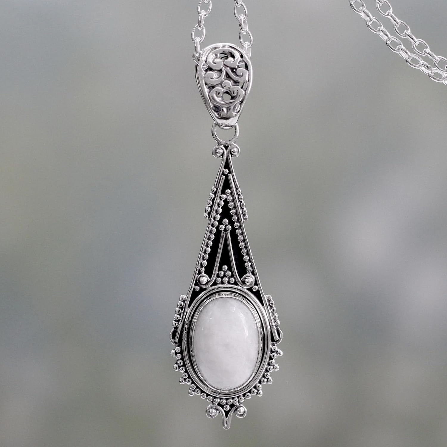 NOVICA Artisan Handmade Cultured Pearl Button Earrings White Sterling Silver Freshwater India Birthstone [0.7 in L x 0.7 in W x 0.3 in D] ' Regal Aura' - Image 3