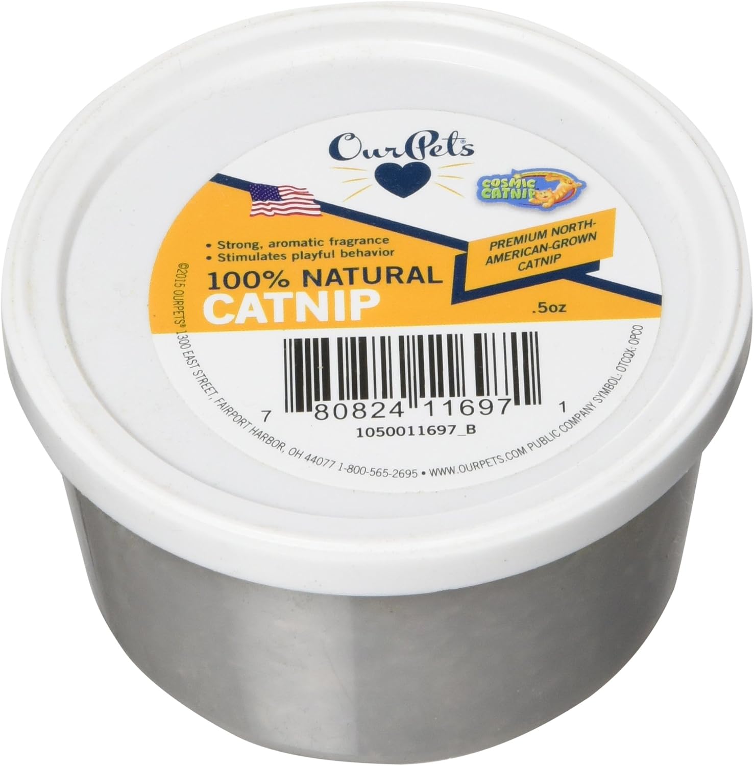 Our Pets Premium Catnip - 0.5 oz Jar of High Potency Catnip - 100% North American Grown