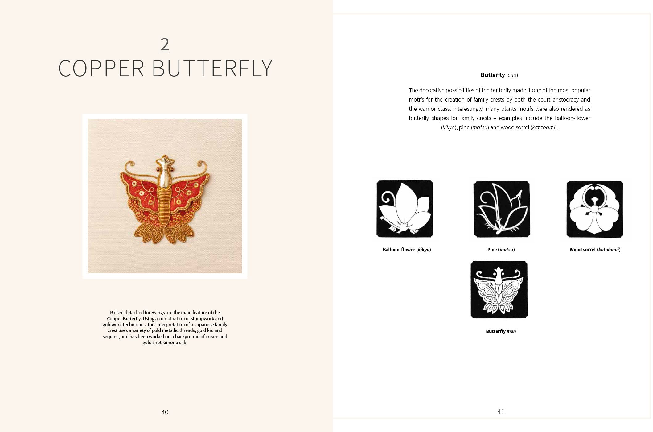 Japanese Motifs in Stumpwork & Goldwork: Embroidered Designs Inspired by Japanese Family Crests