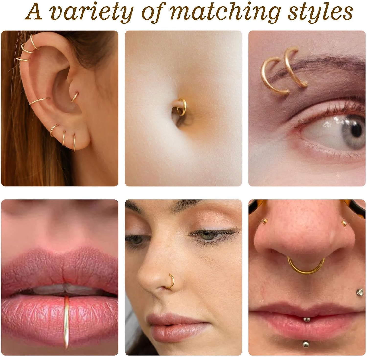 Small Gold Hoop Earrings, Lightweight 14K Gold Plated Huggie Hoop Earrings for Cartilage Helix Tragus, Hypoallergenic Earrings for Women Men, Tiny Thin Hoops Surgical Steel Endless Hoops Earrings 6-10 mm