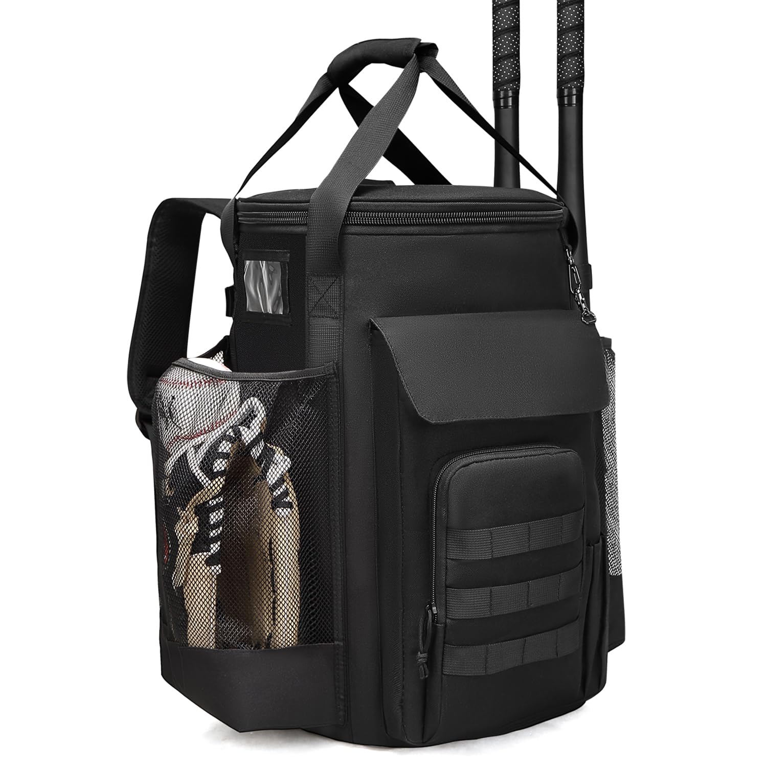 Baseballtasche für 6-Gallonen-Eimer – Baseball-Rucksack für Trainer mit gepolstertem Deckel, großer Organizer für Bälle, Schläger, Handschuhe und Zubehör, Eimer Nicht enthalten
