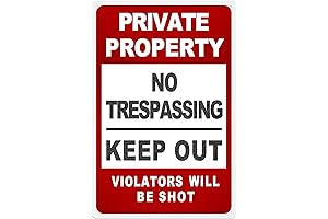 Vintage No Trespassers Sign, Warning Metal Sign for Private Property