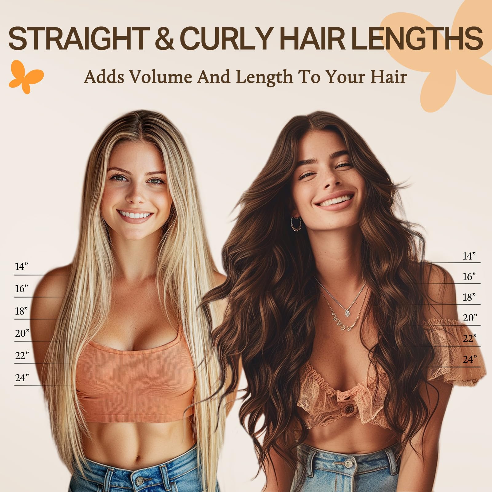 DOORES Secret Halo Hair Extensions Echthaar, 50cm 110g Schokoladenbraun Remy Human Wire Hair echthaar extensions, Unsichtbare transparente Linie Verstellbare Haarteile
