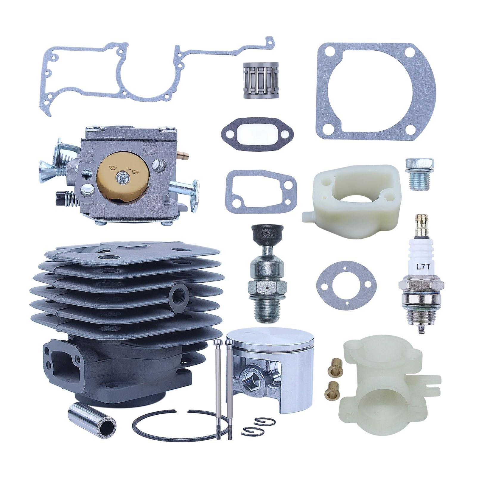 Kit de carburador de pistón de Cilindro de Gran diámetro de 52 mm for Motosierra 266XP, 266, 266SE, XP, SE 61, Adaptador de colector de admisión Accesorios para cortacésped