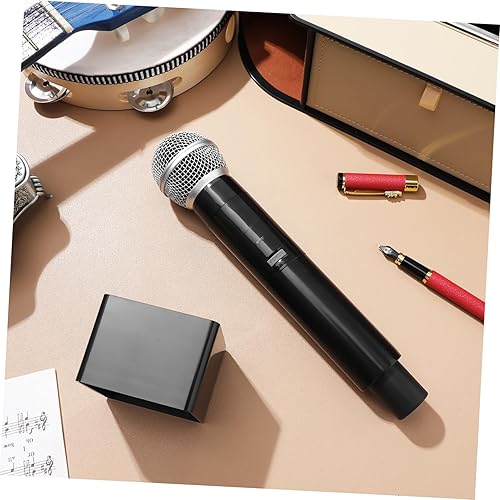 Miniatura 4 de Micrófono falso de plástico para juguete, micrófono falso de simulación de habla, micrófono con estación de bandera de micrófono, micrófono