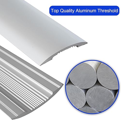 Miniatura 2 de NeatiEase Umbrales de puerta resistentes para puertas exteriores, umbrales de aluminio de 72 pulgadas para puertas, tira de transición de umbral de
