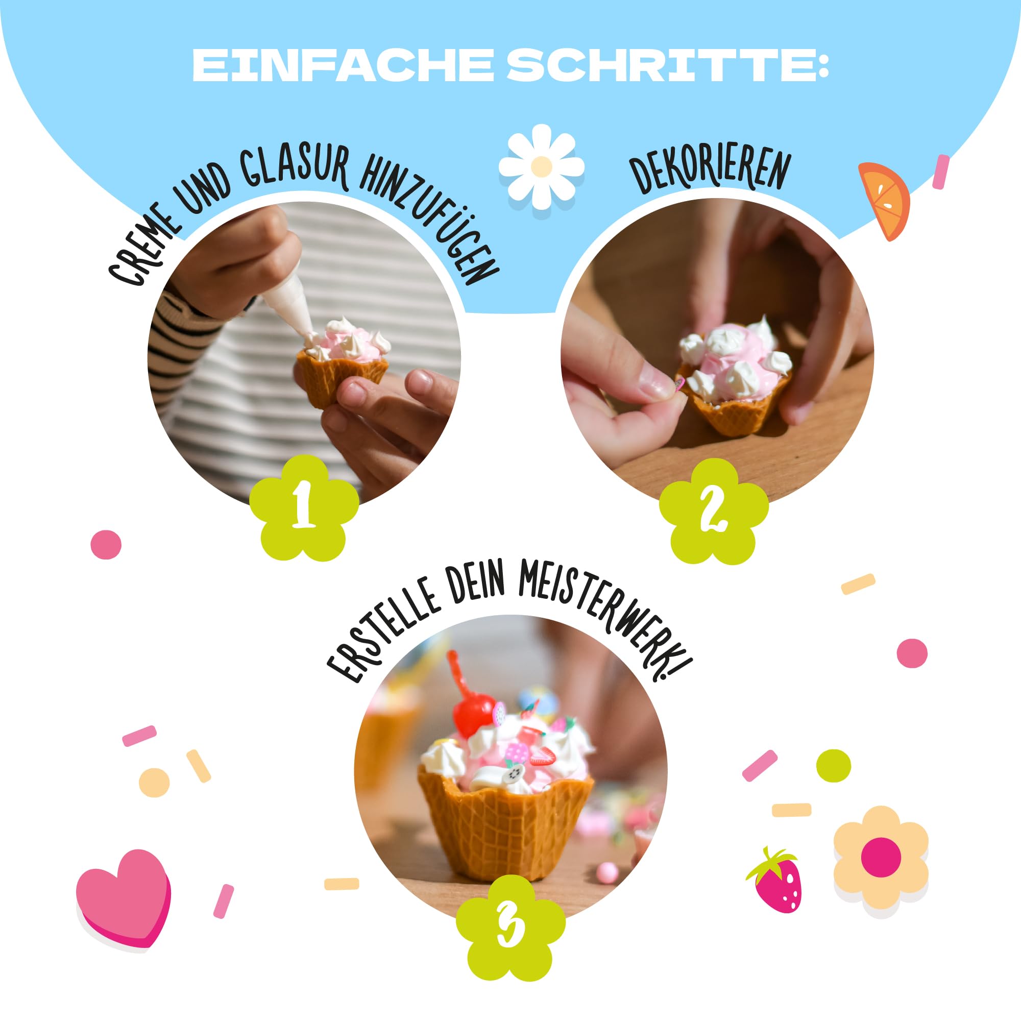 CRAFTY CATS Bastelkoffer Kreativ Set Dessertträume für Katzenliebhaber Kinder ab 6 Jahren DIY Haustier-Basteln, Bastelbox Katzen, kreatives Bastel Set Geschenkidee Familie