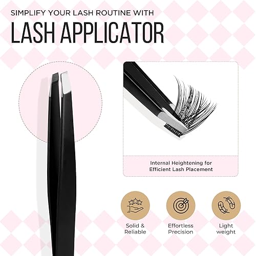 Miniatura 6 de Lashview Extensiones de pestañas 56D, pestañas en racimo, individuales, con pegamento y sello, removedor de pegamento y aplicador de pestañas