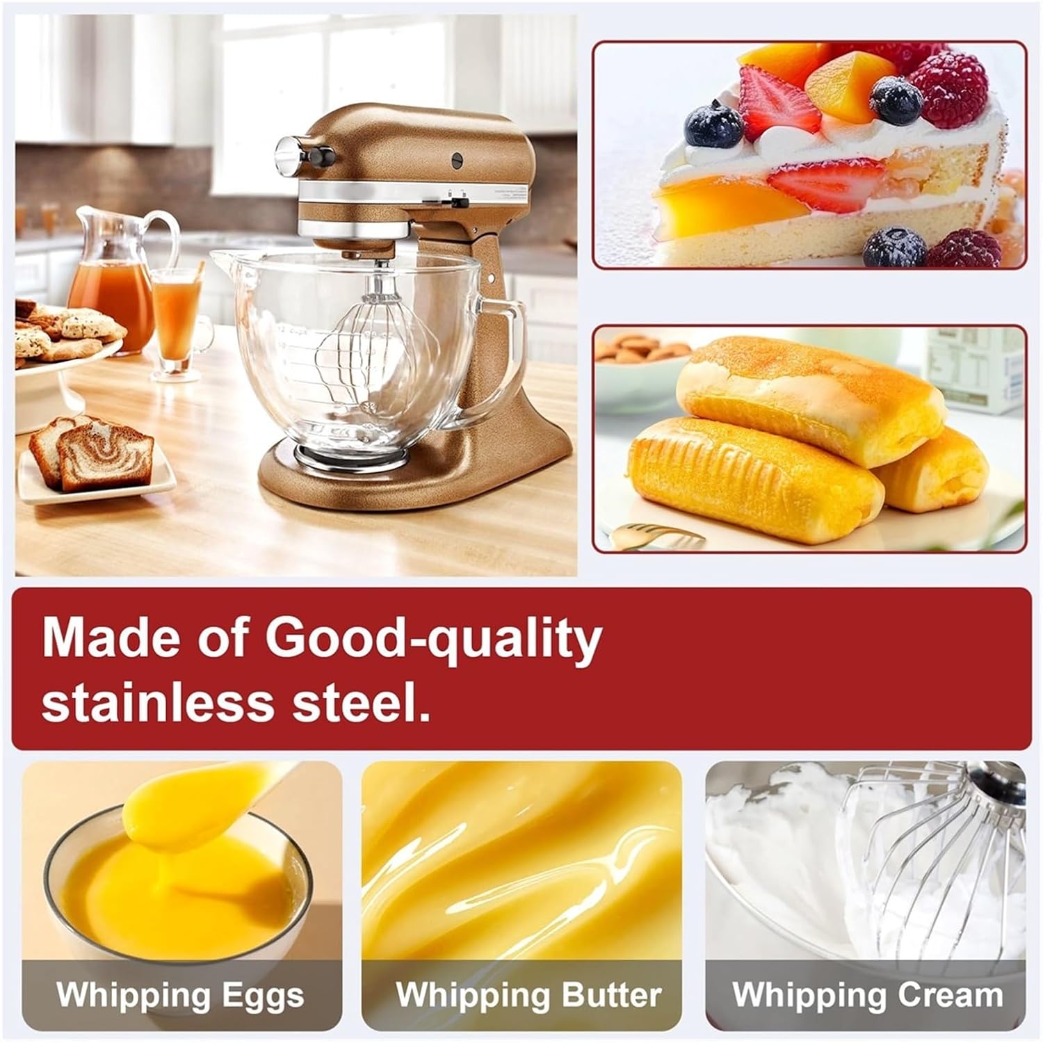 Replacement Wire Whip 5K7EW Vertical Mixer Aid, 7 Quart Lift Bowl 6-Wire Whip Attachment Part Accessories