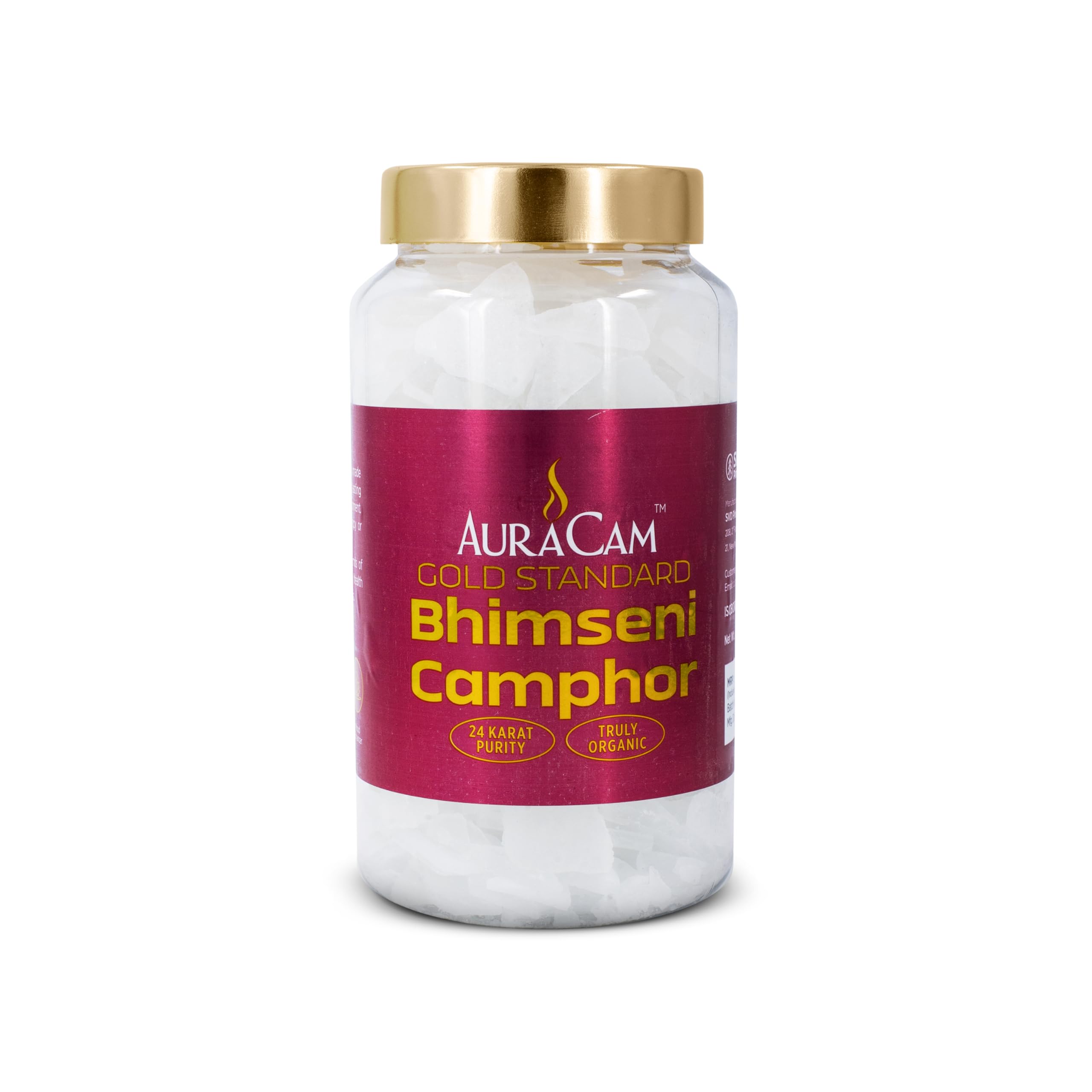 AuraCam Gold Standard Bhimseni Crystal Camphor - 500 Gms/Camphor For Pooja/100% Pure Brass Kapoor/Aromatic For Pooja,Meditation,Havan,Room Freshener/Pure & Natural Pacha Kapoor-image-2