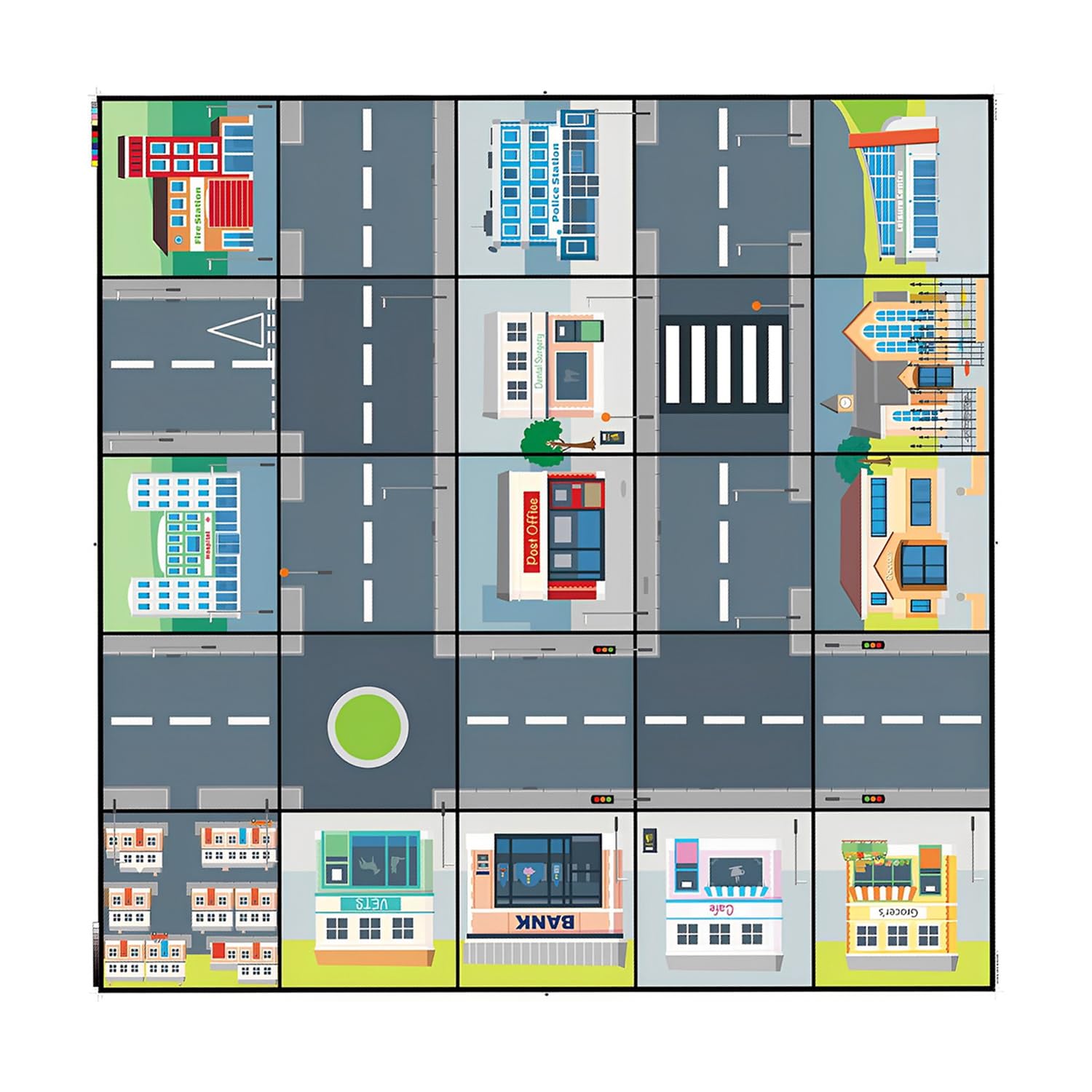 People Who Help Us Themed Activity Floor Mat (75 x 75 cm) - Compatible for Bee-Bots & Blue-Bots Activities - Perfect for Classroom, Playroom, Bedroom, Home Decoration & Teaching Tool