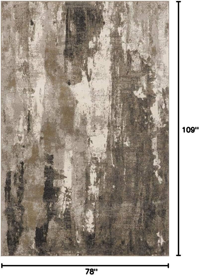 LUXE WEAVERS Lagos Collection Beige 6x9 Abstract Area Rug