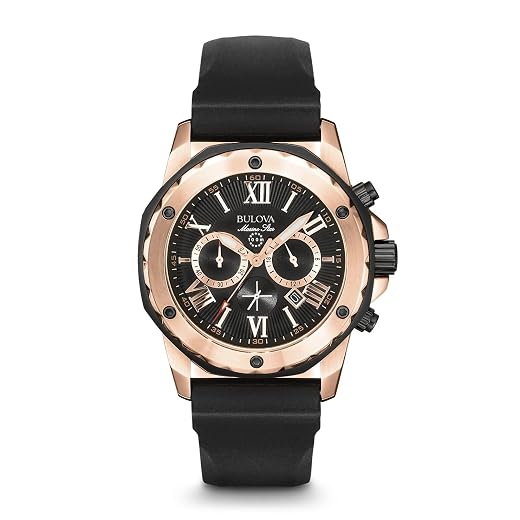 Bulova Relógio masculino Marine Star 'Series A' cronógrafo de quartzo, marcadores luminosos, mostrador giratório, resistente à água até 100 m, 44 mm
