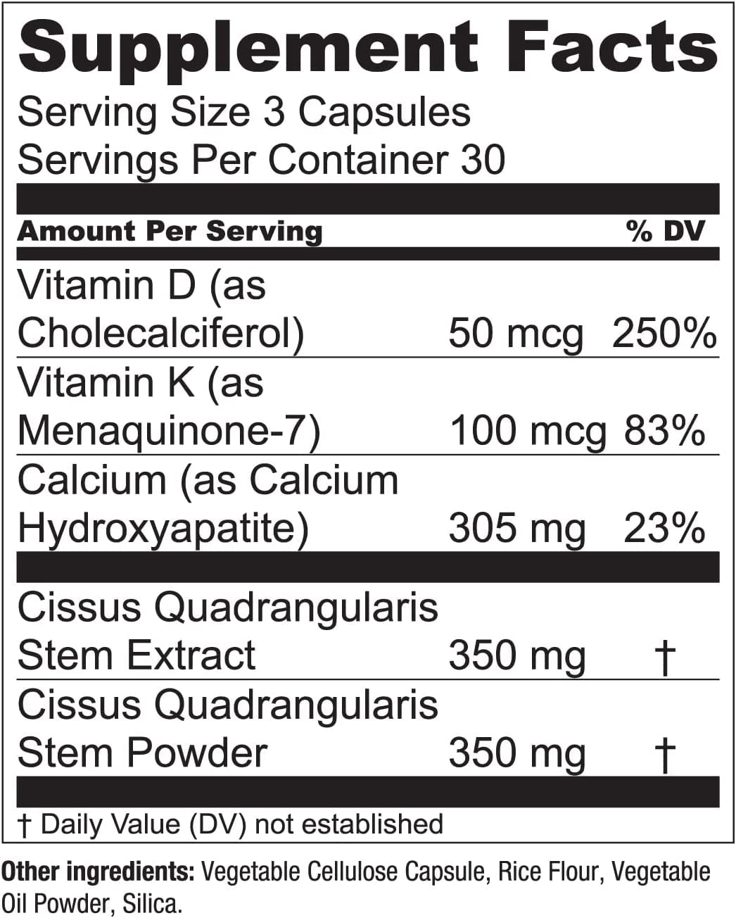 Essential Elements Bone Boost Bone Health Supplement - Bone Support and Calcium Supplement with Vitamin D 3, K2, Cissus Quadrangularis for Bone Strength - 90 Capsules (30 Day... 6 Essential Elements Bone Boost Bone Health Supplement - Bone Support and Calcium Supplement with Vitamin D 3, K2, Cissus Quadrangularis for Bone Strength - 90 Capsules (30 Day... - Image 4