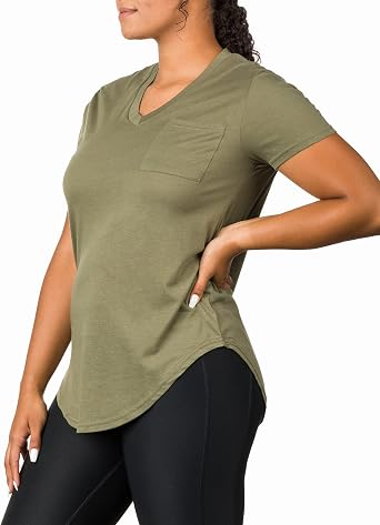 Epic MMA Gear Plus Size Womens V Neck Collar T Shirt | Summer Top with Chest Pocket