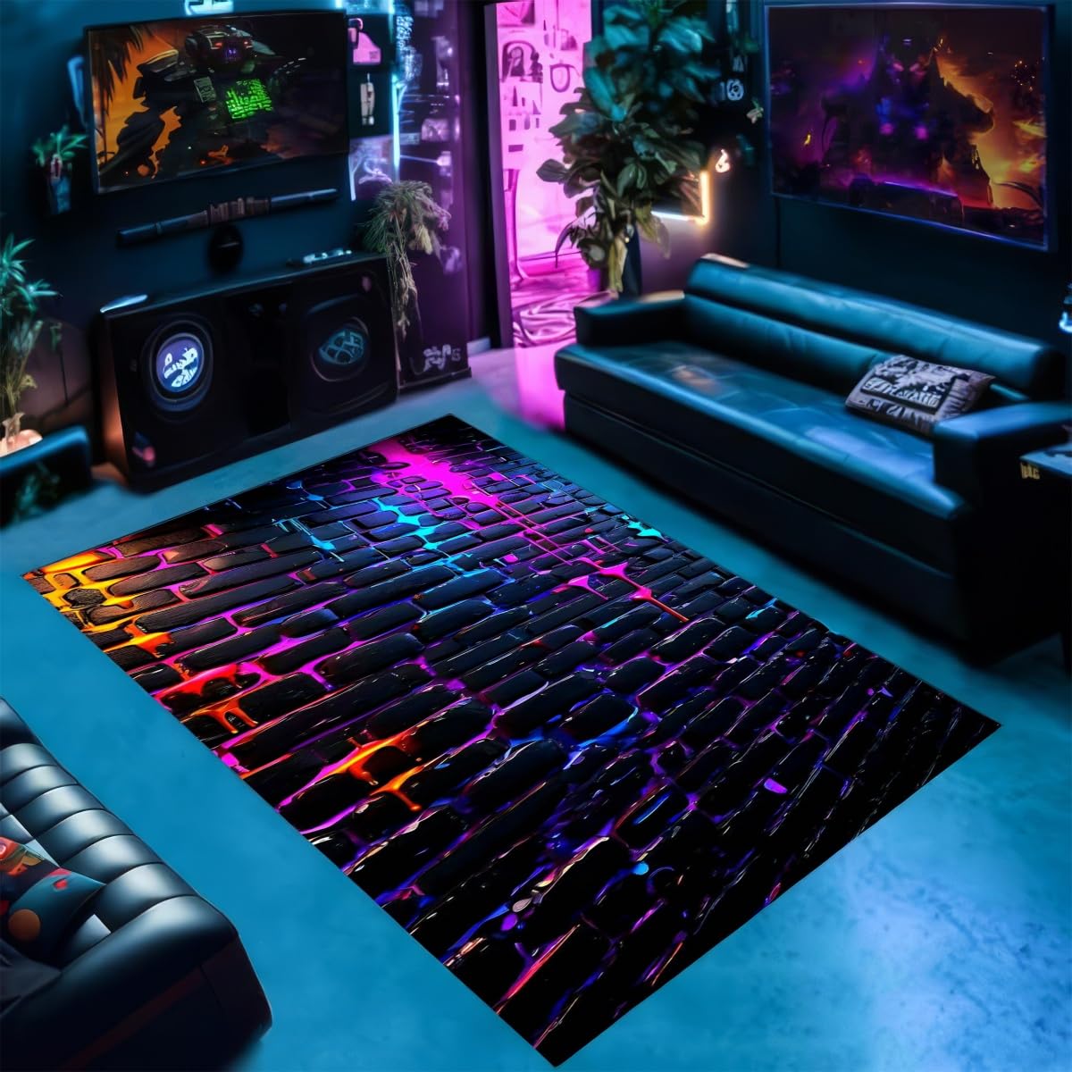 Tapis de zone 3D pour protéger le sol de la salle de jeux vidéo