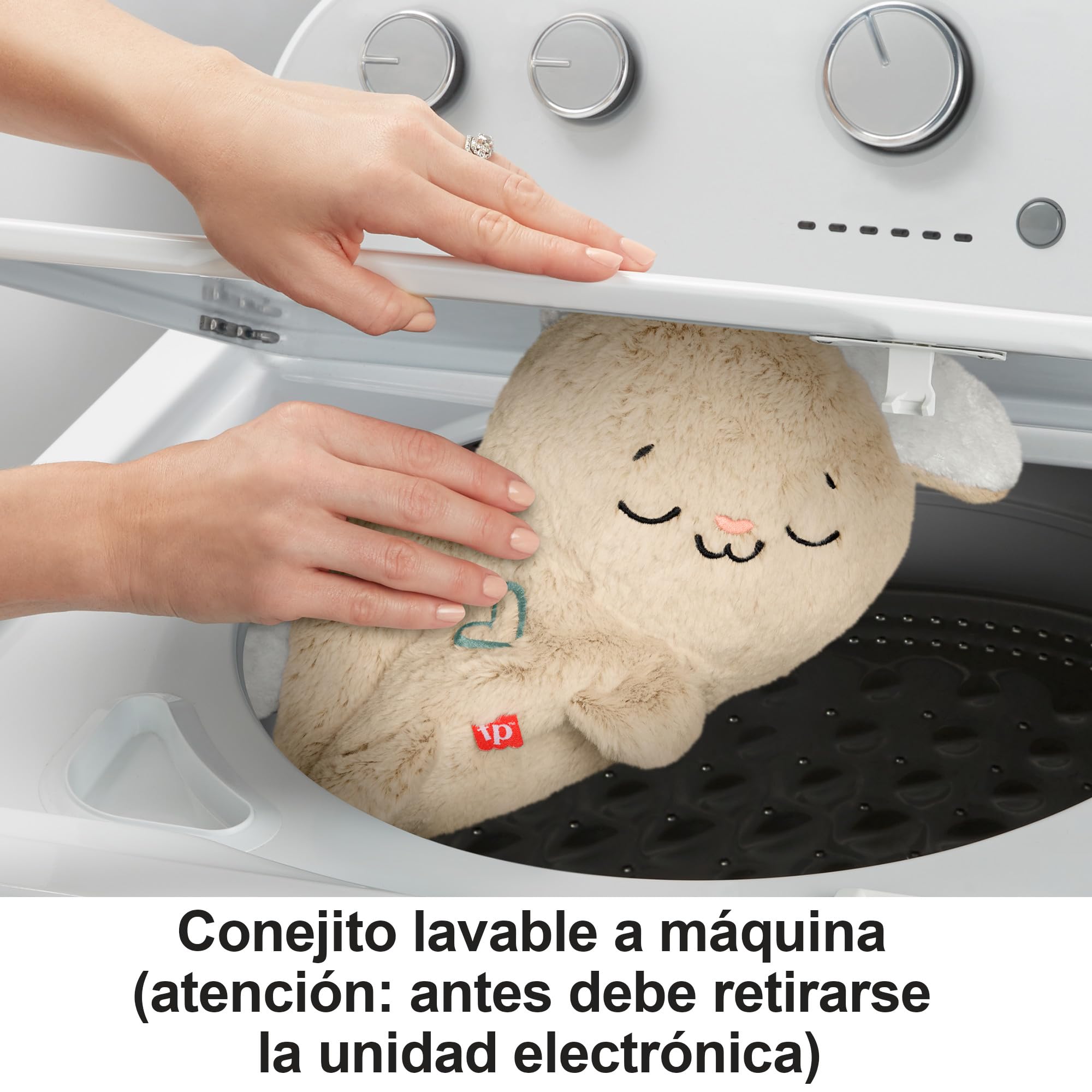 Fisher-Price Conejito Hora de Dormir, Peluche para bebés Que Ayuda a relajar y calmar al bebé con Sus Movimientos rítmicos, Luces y música, Juguete Regalo para recién Nacidos, HXG97